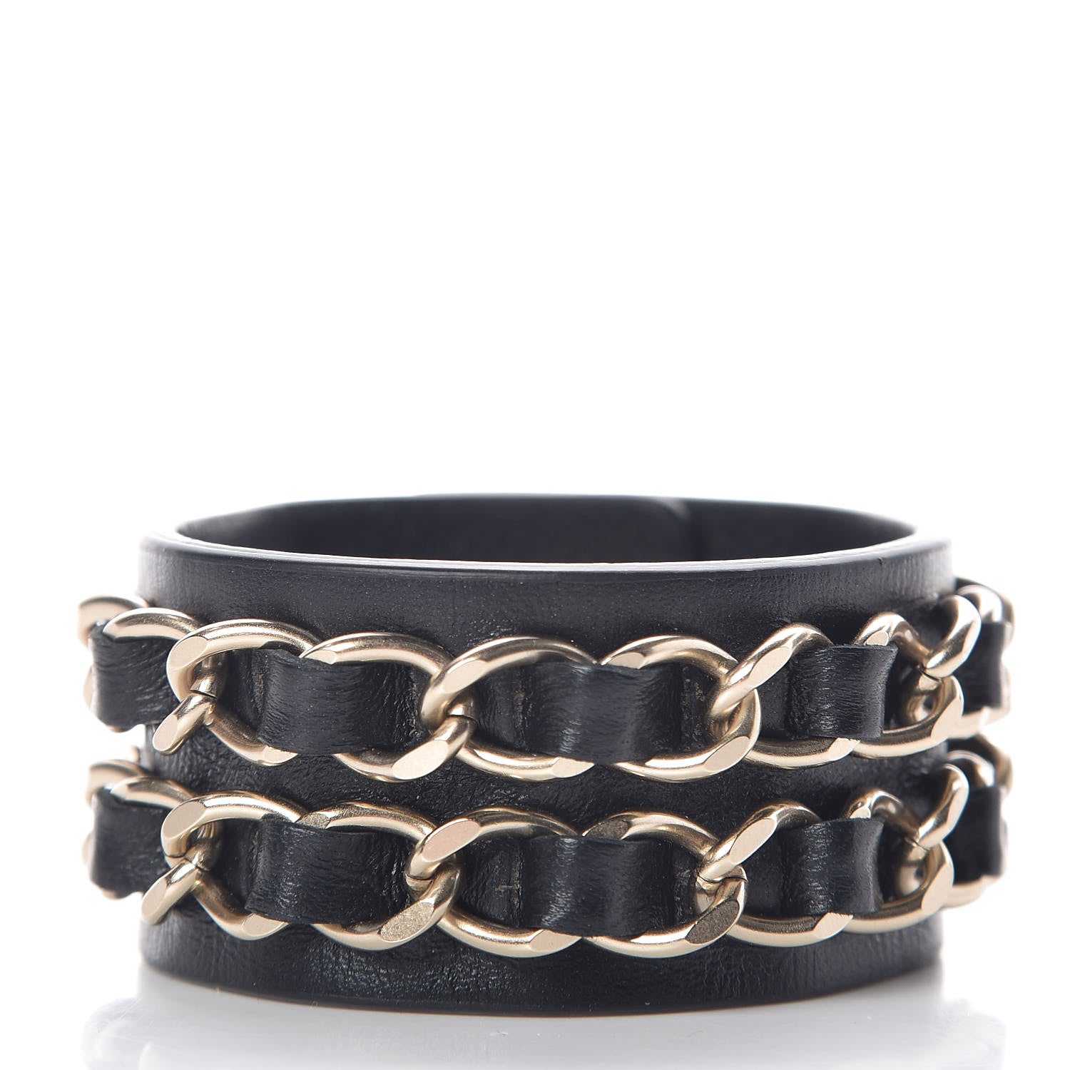 Chanel Lambskin CC Chain Turnlock Bracelet M Black 3 of 5