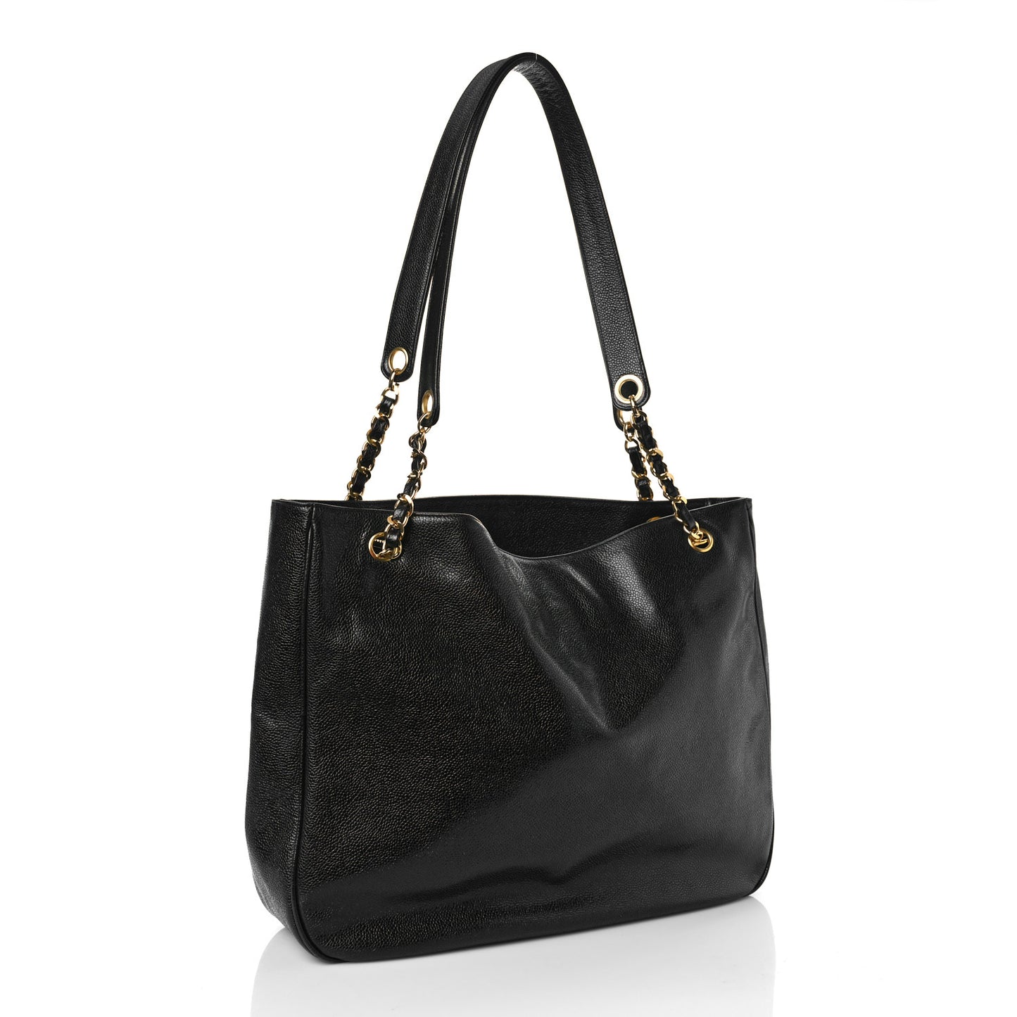 Caviar Large CC Shoulder Bag Black