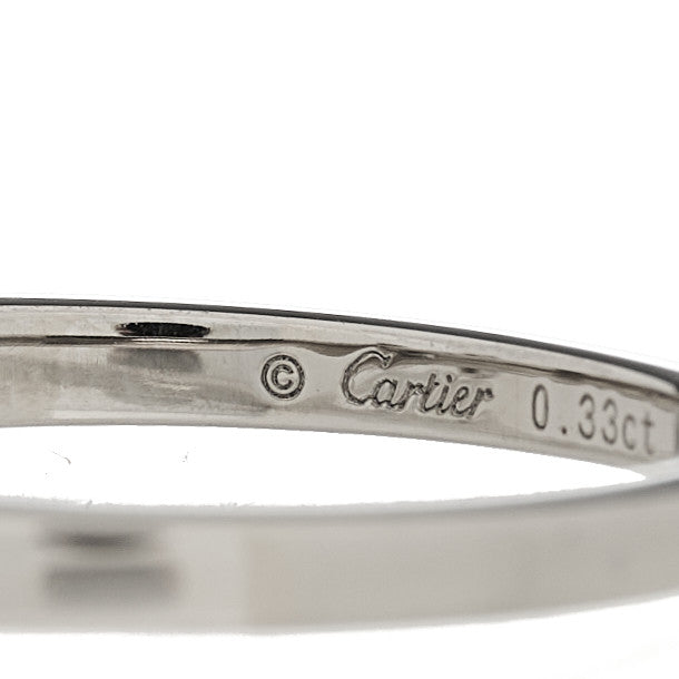 Cartier Platinum Diamond .33ct Ballerine Solitaire Engagement Ring 50 5.25 4 of 6