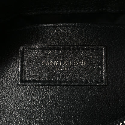 Saint Laurent Sheepskin Matelasse Chevron Monogram Medium College Bag Black 5 of 9