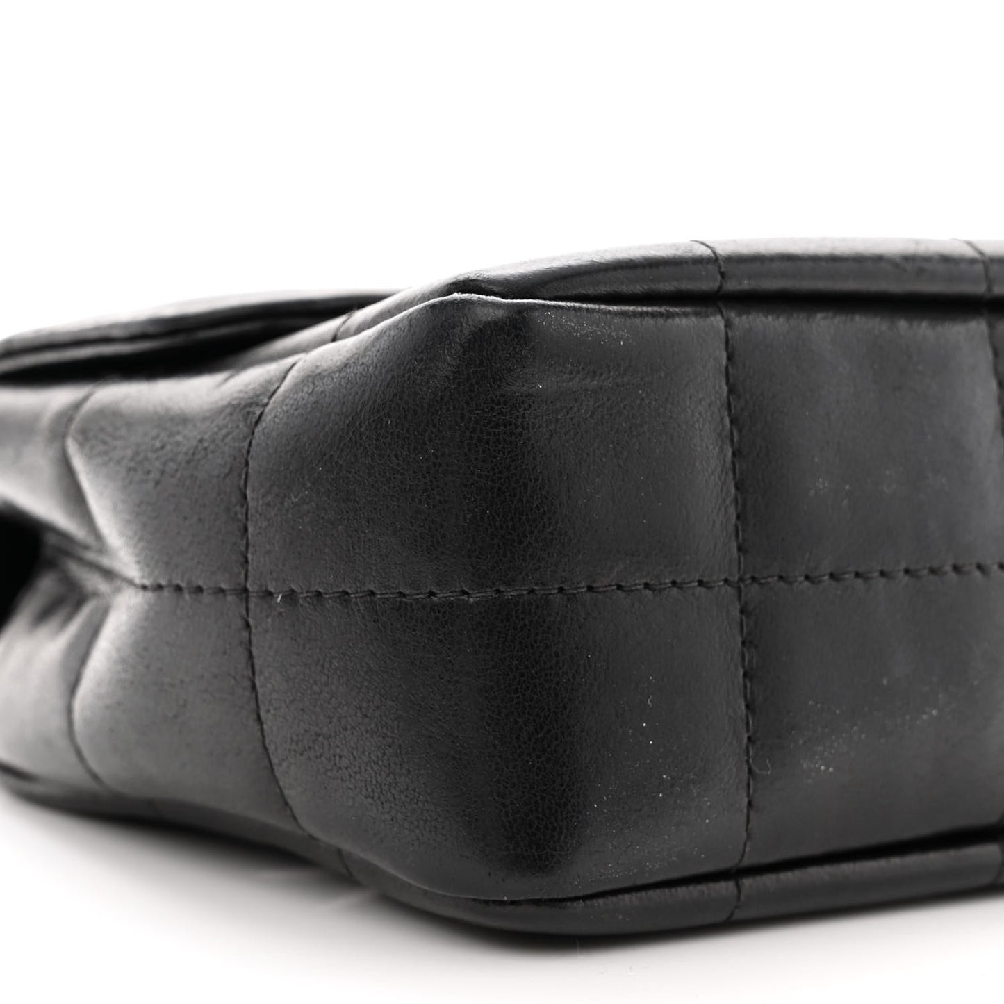 Lambskin Quilted Mini Chocolate Bar Camellia Flap Black