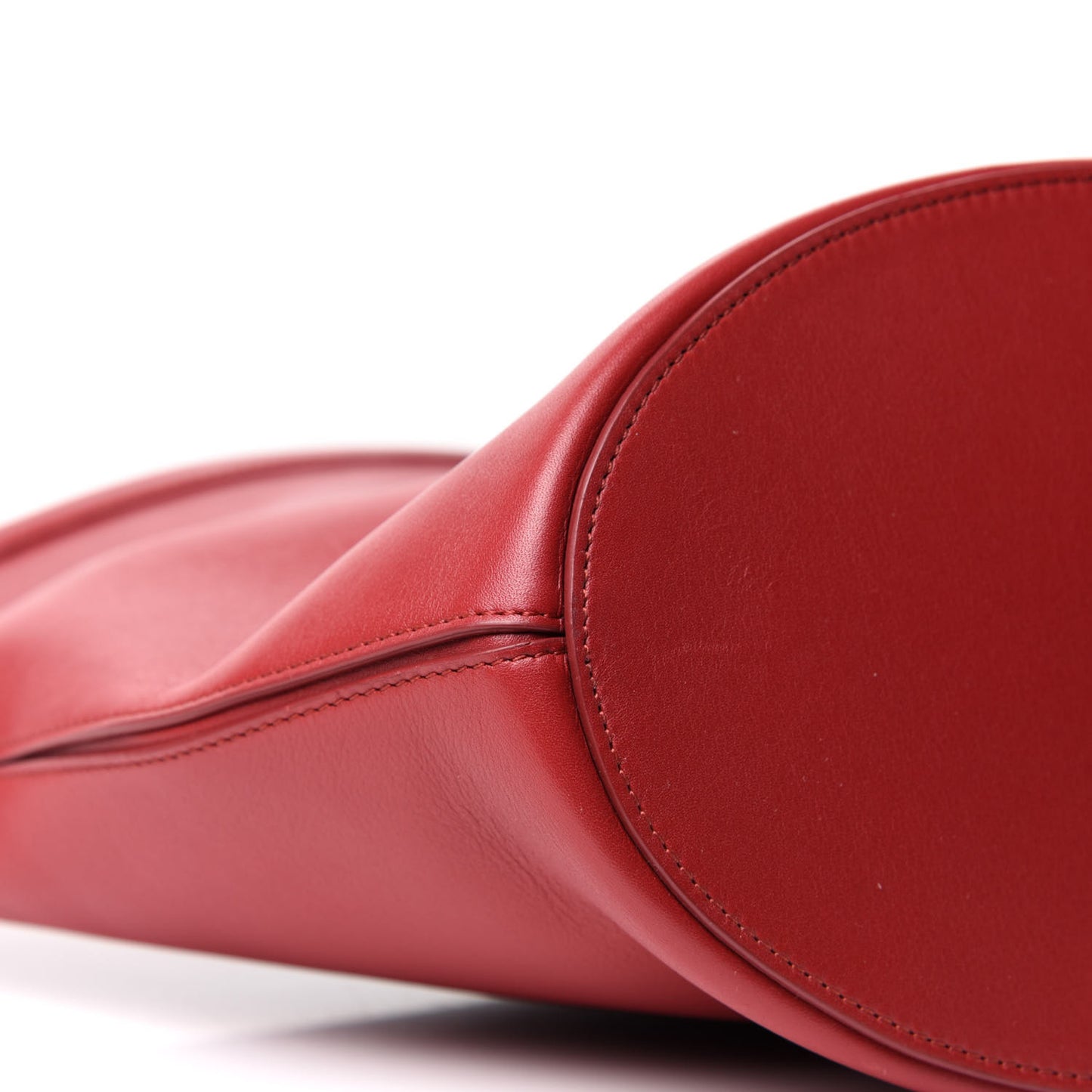 Smooth Calfskin Clasp Bucket Bag Red
