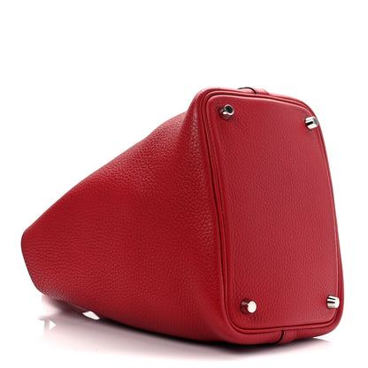 Hermes Taurillon Clemence Picotin Lock 18 PM Rouge Casaque 5 of 9