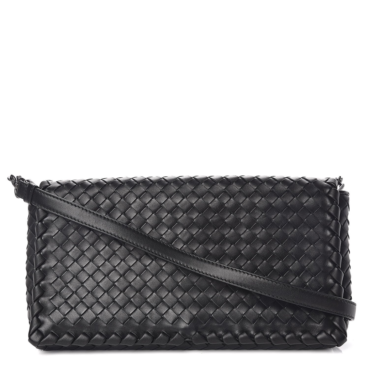 Bottega Veneta Nappa Intrecciato Dahlia Clutch Crossbody Black 1 of 10