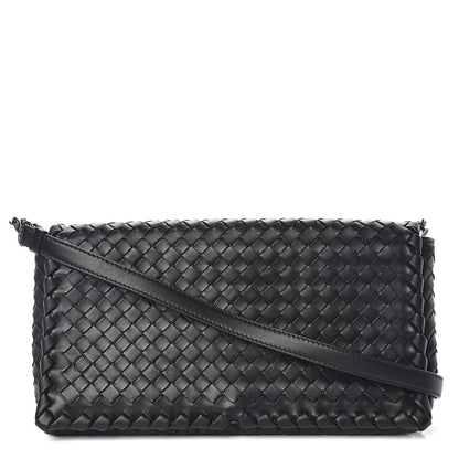 Bottega Veneta Nappa Intrecciato Dahlia Clutch Crossbody Black 1 of 10