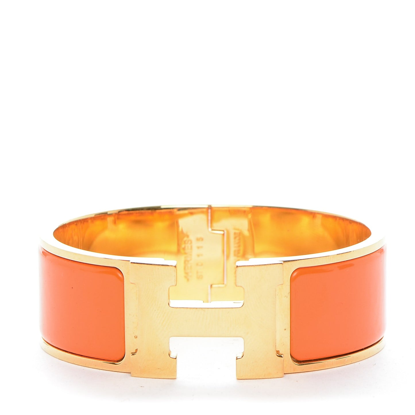 Enamel Wide Clic Clac H Bracelet PM Orange