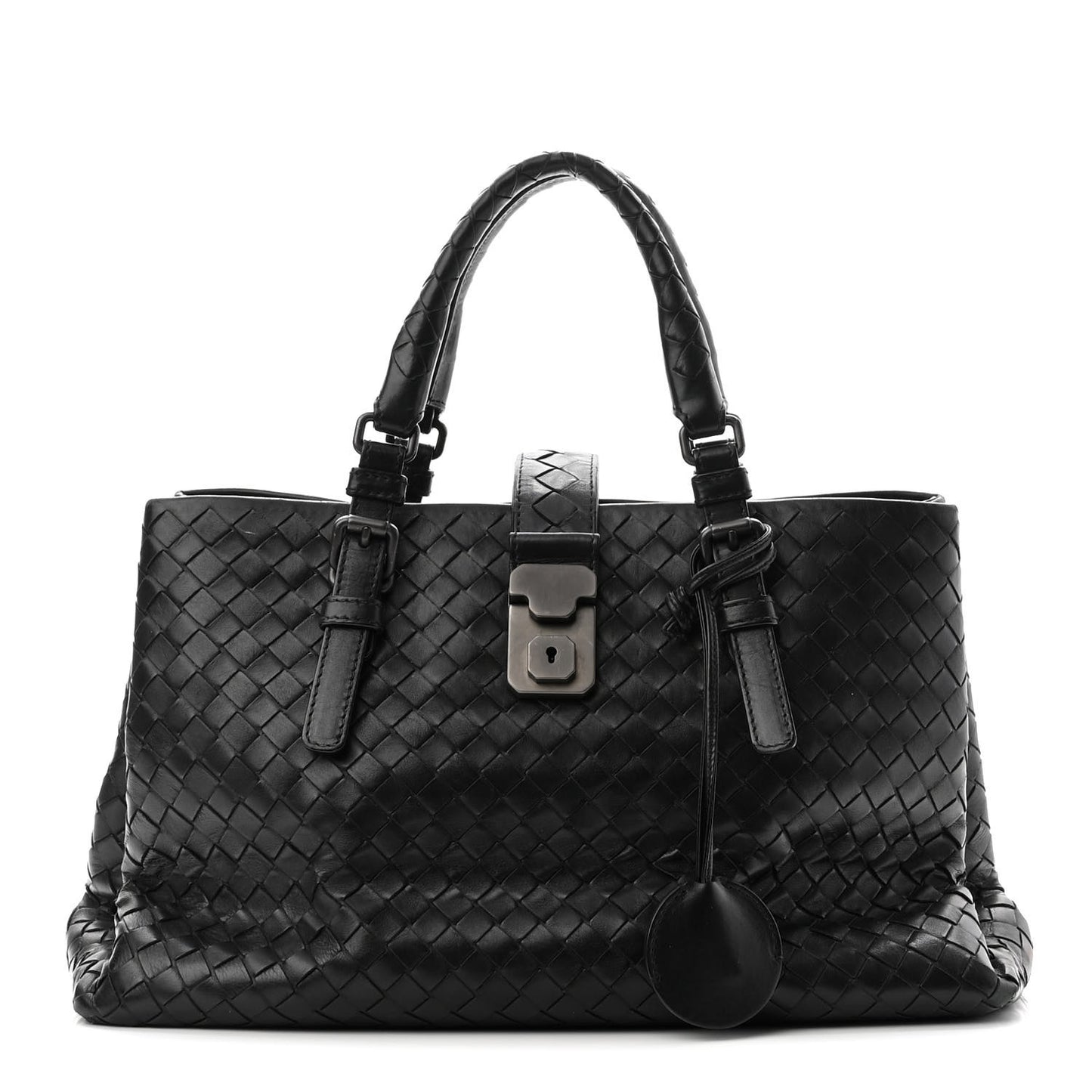 Nappa Intrecciato Medium Roma Tote Black