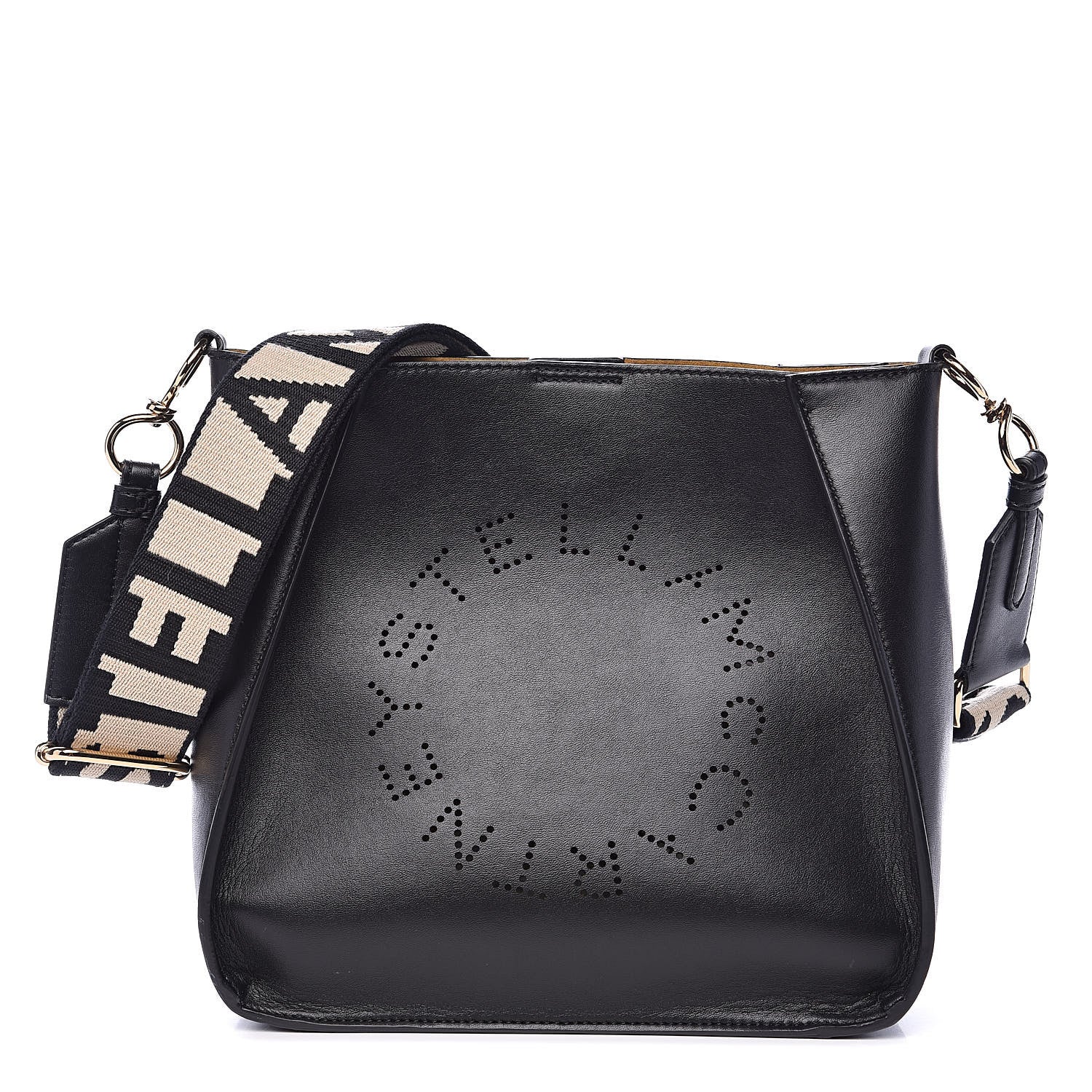 Stella McCartney Eco Alter Nappa Perforated Logo Mini Crossbody Black 1 of 8