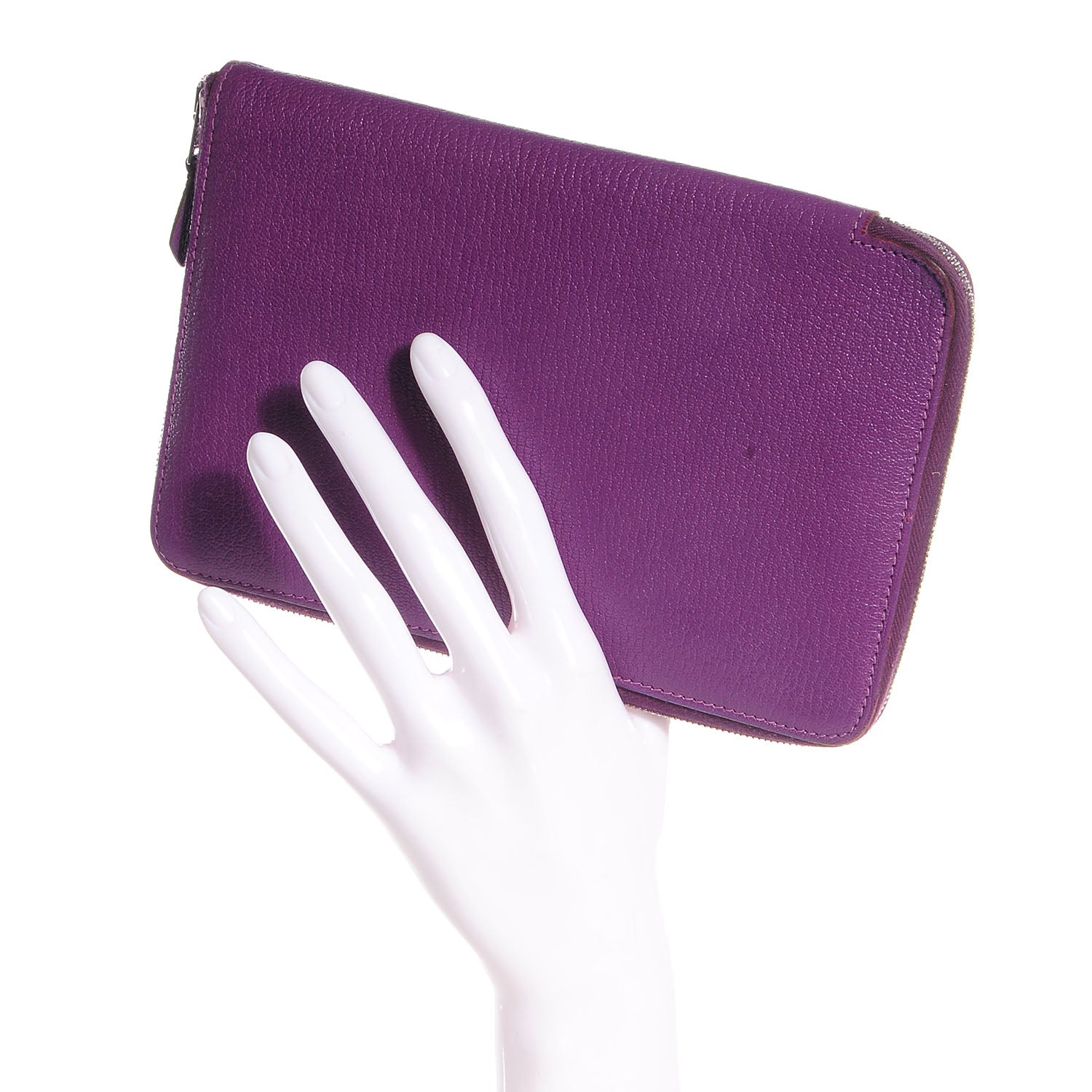 Hermes Chevre Mysore Azap GM Combined Wallet Violet 2 of 12