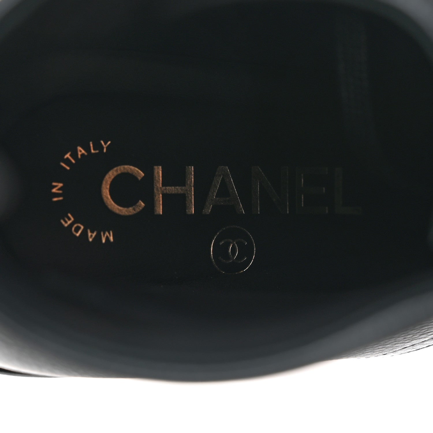 Chanel Pearly Calfskin Patent Calfskin Lace Up Combat Boots 38 Black 38 Black 6 of 9