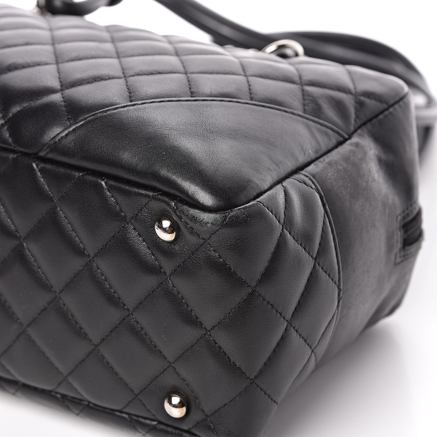 Chanel Calfskin Quilted Large Cambon Bowler Black White 10 of 13