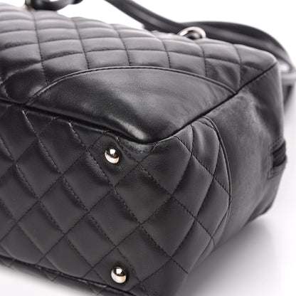 Chanel Calfskin Quilted Large Cambon Bowler Black White 10 of 13