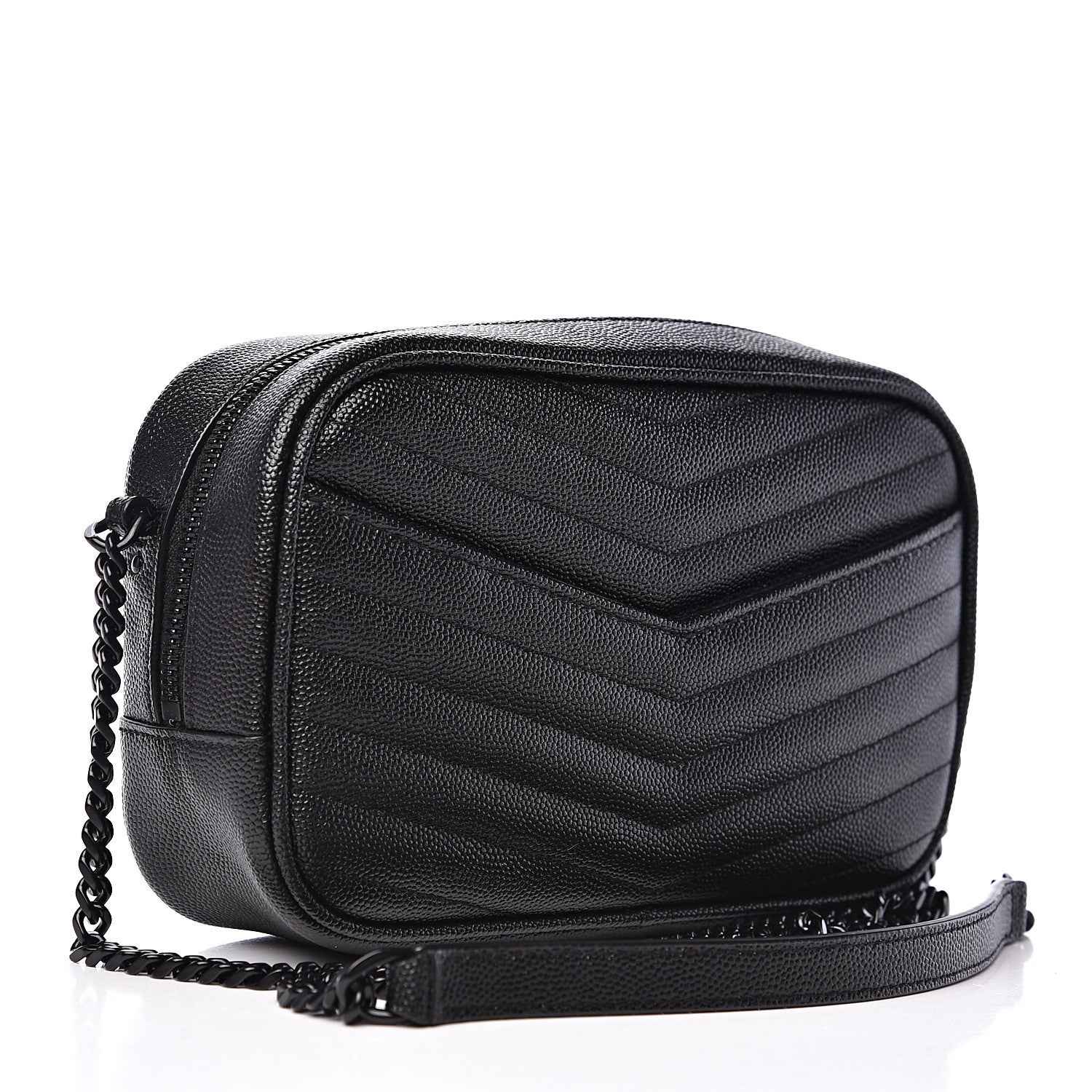 Saint Laurent Grain De Poudre Matelasse Monogram Mini Lou Camera Bag Black 2 of 8