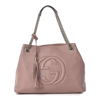 Gucci Pebbled Calfskin Medium Soho Chain Shoulder Bag Dark Cipria 2 of 15