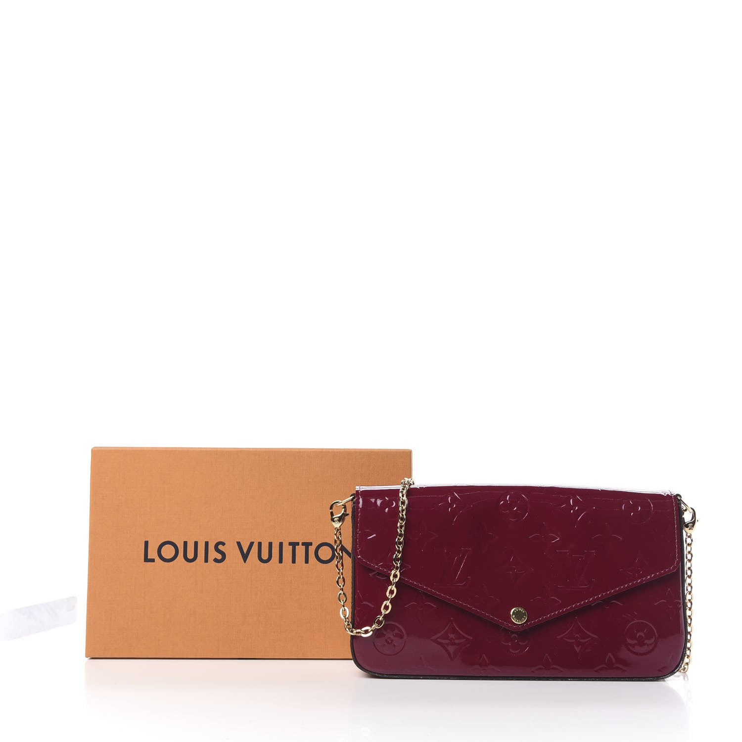 Louis Vuitton Vernis Felicie Chain Wallet Magenta 10 of 10
