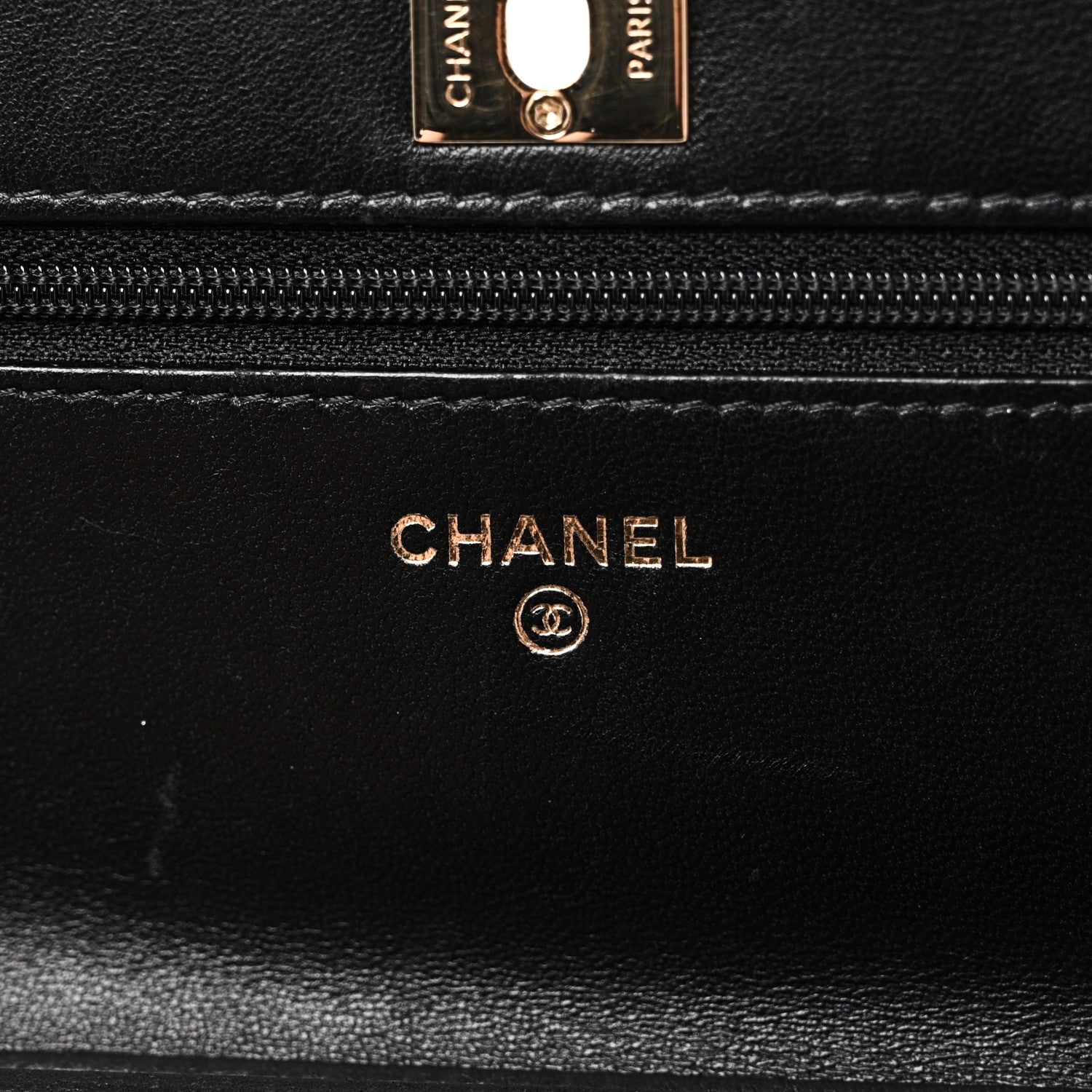 Chanel Shiny Calfskin Quilted Pearl Charms Wallet On Chain WOC Black 6 of 11