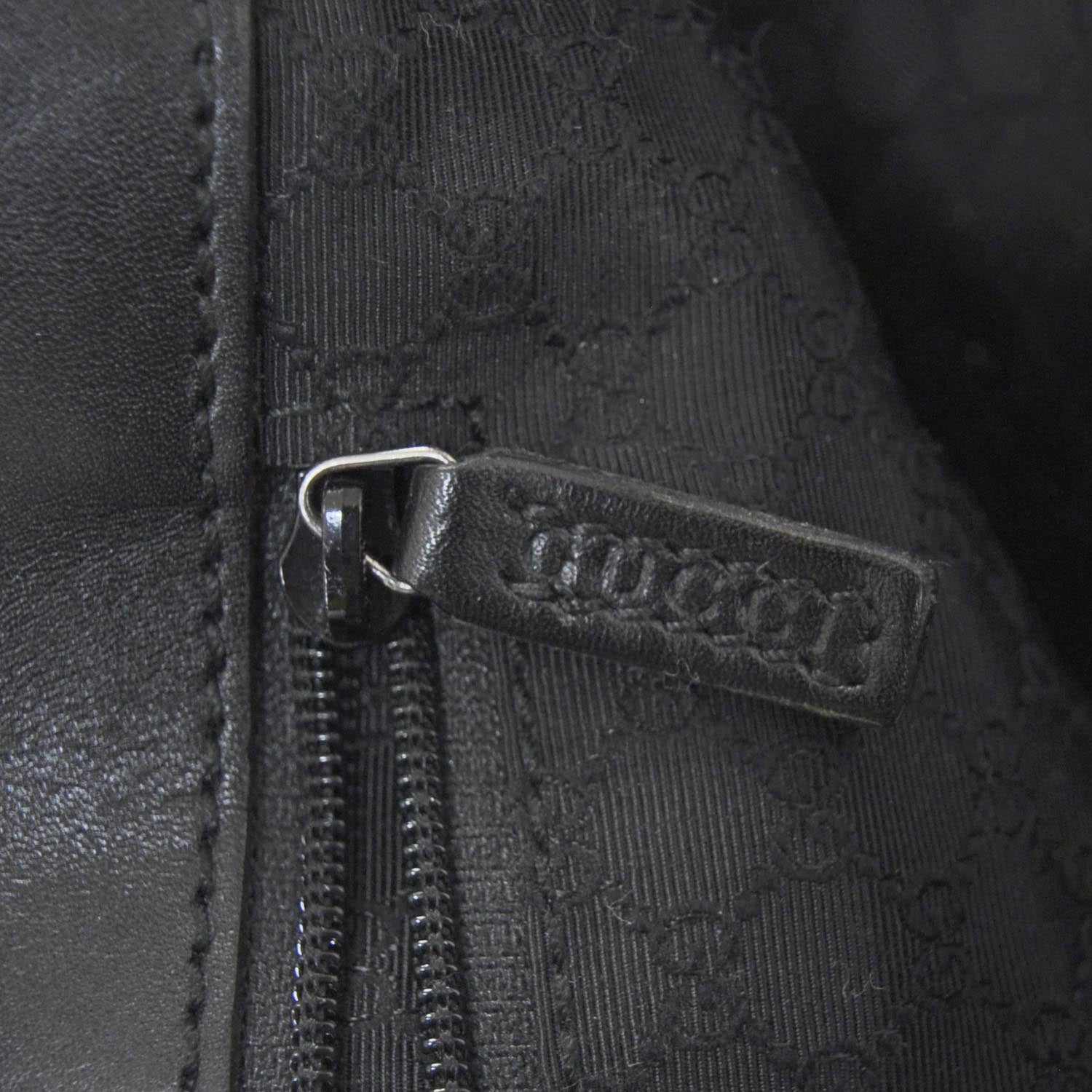 Gucci Smooth Leather Web Handles Tote Black 11 of 11