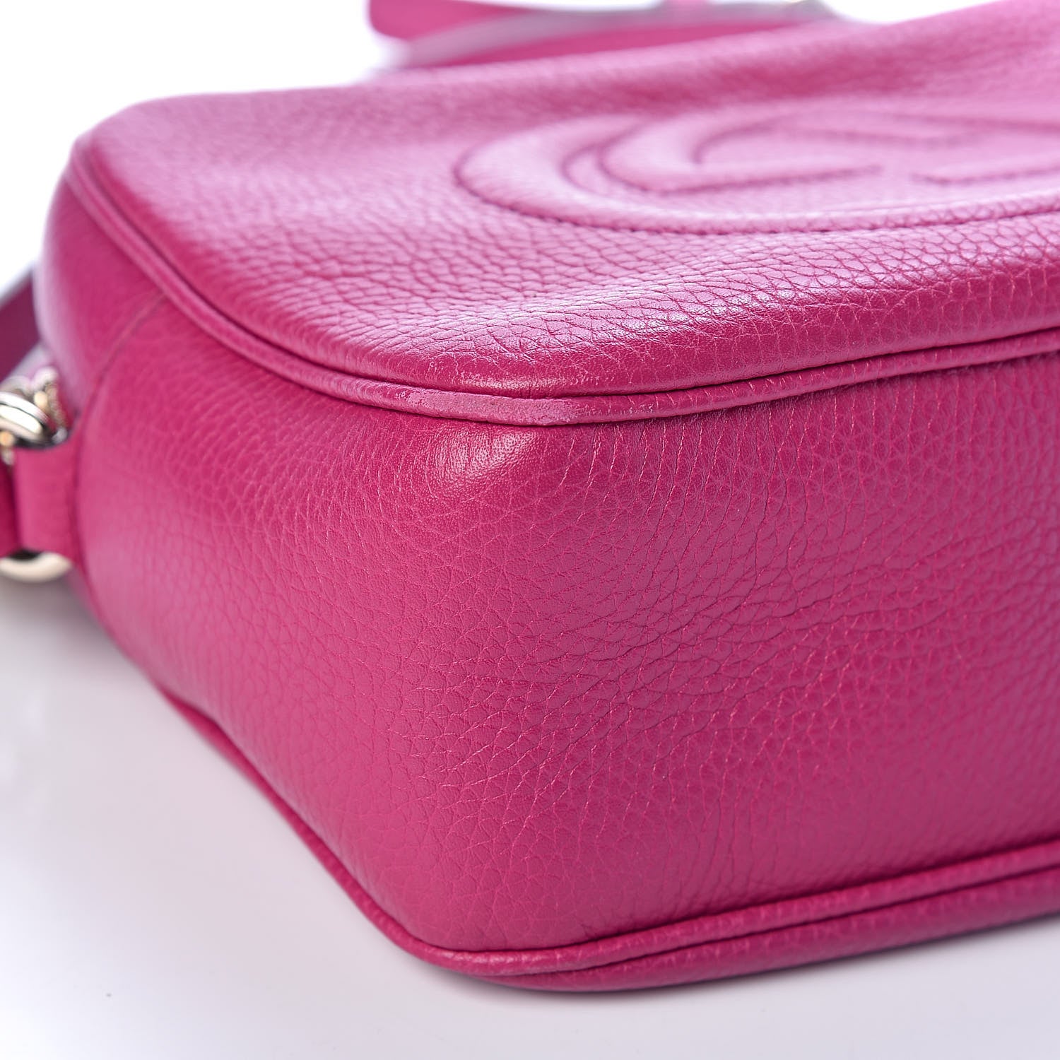 Gucci Pebbled Calfskin Small Soho Disco Bag Bright Bougainvillea 10 of 11