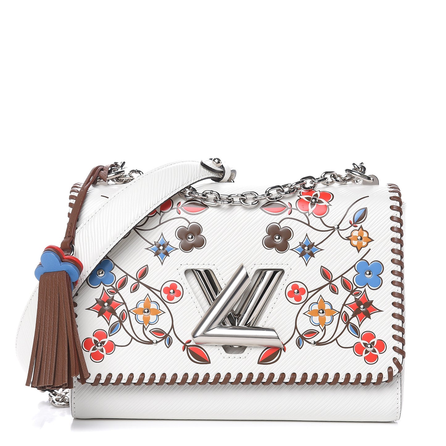 Epi Flower Twist Shoulder Bag MM White