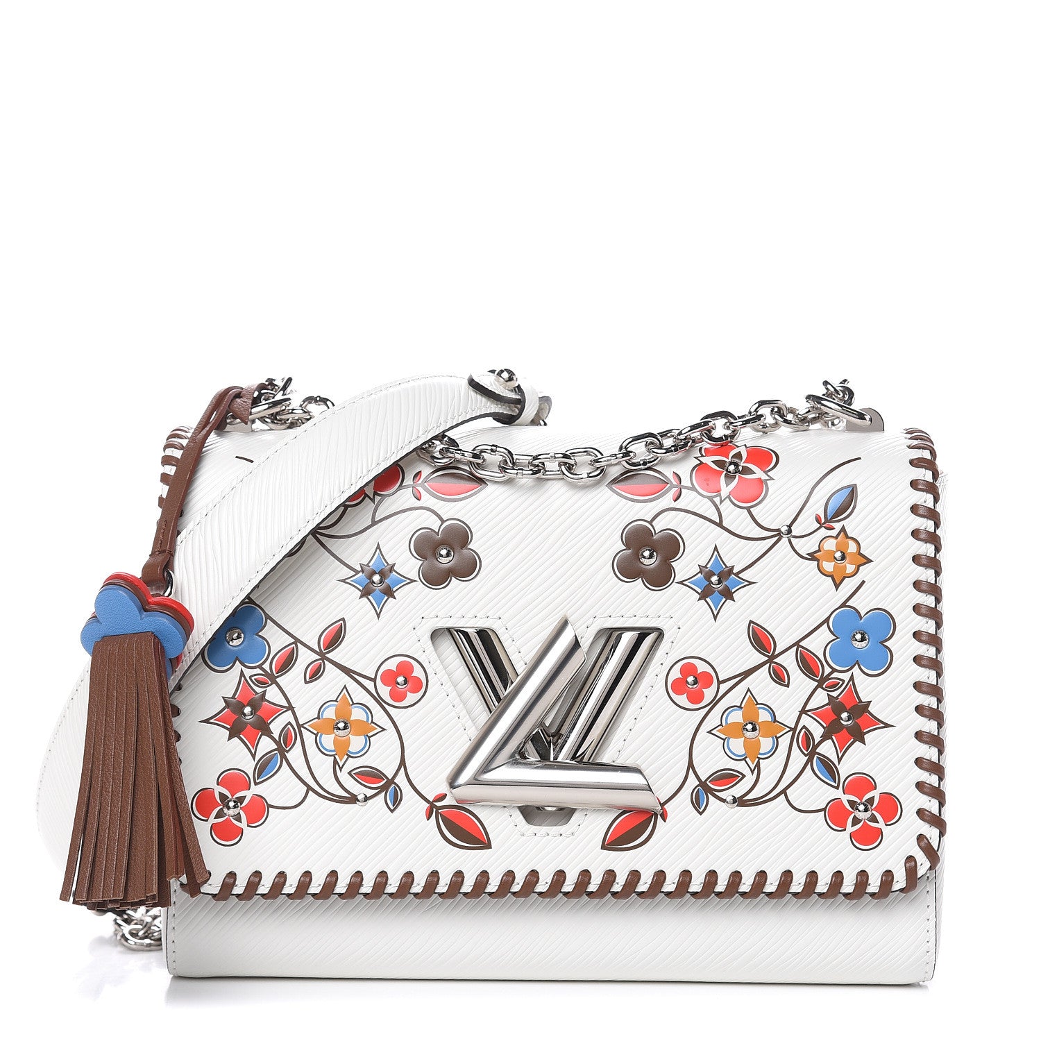 Louis Vuitton Epi Flower Twist Shoulder Bag MM White 1 of 10