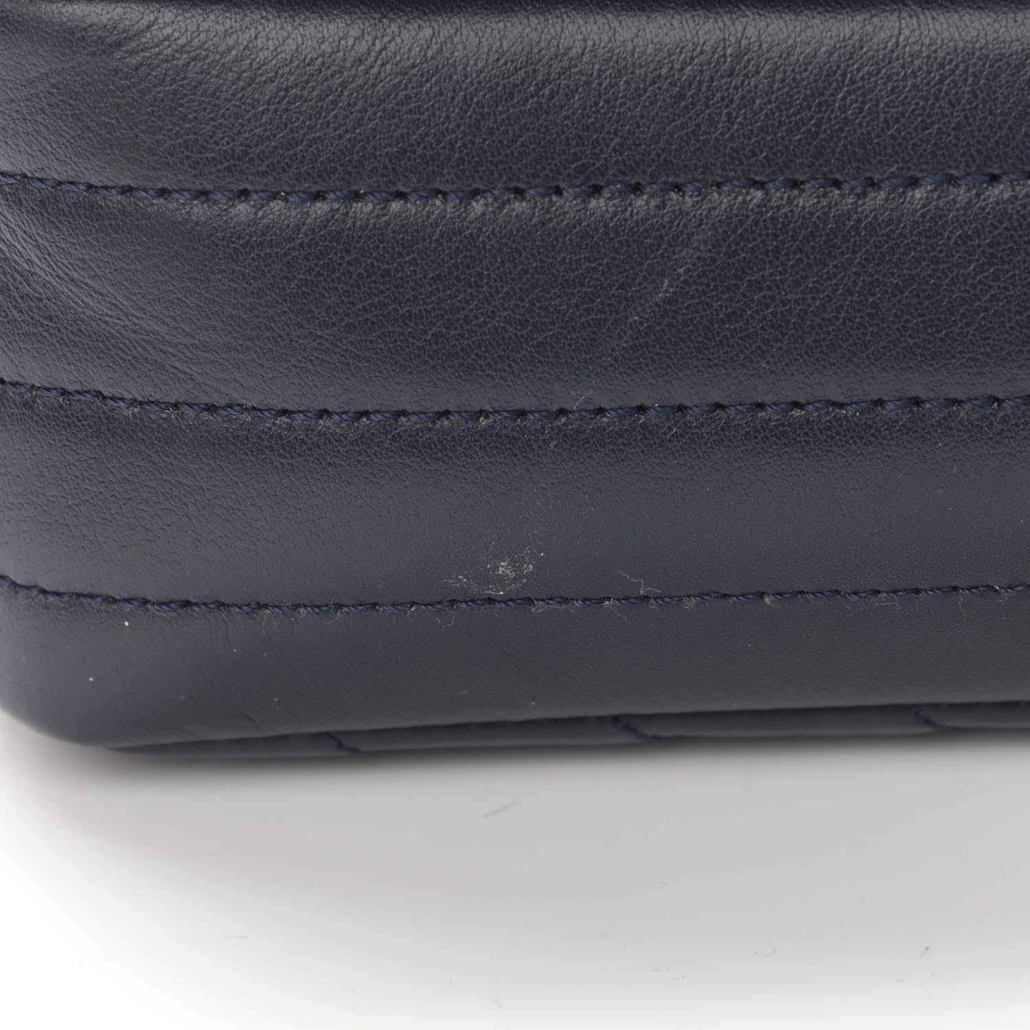Chanel Calfskin Chevron Quilted Small Statement Flap Navy 14 of 15