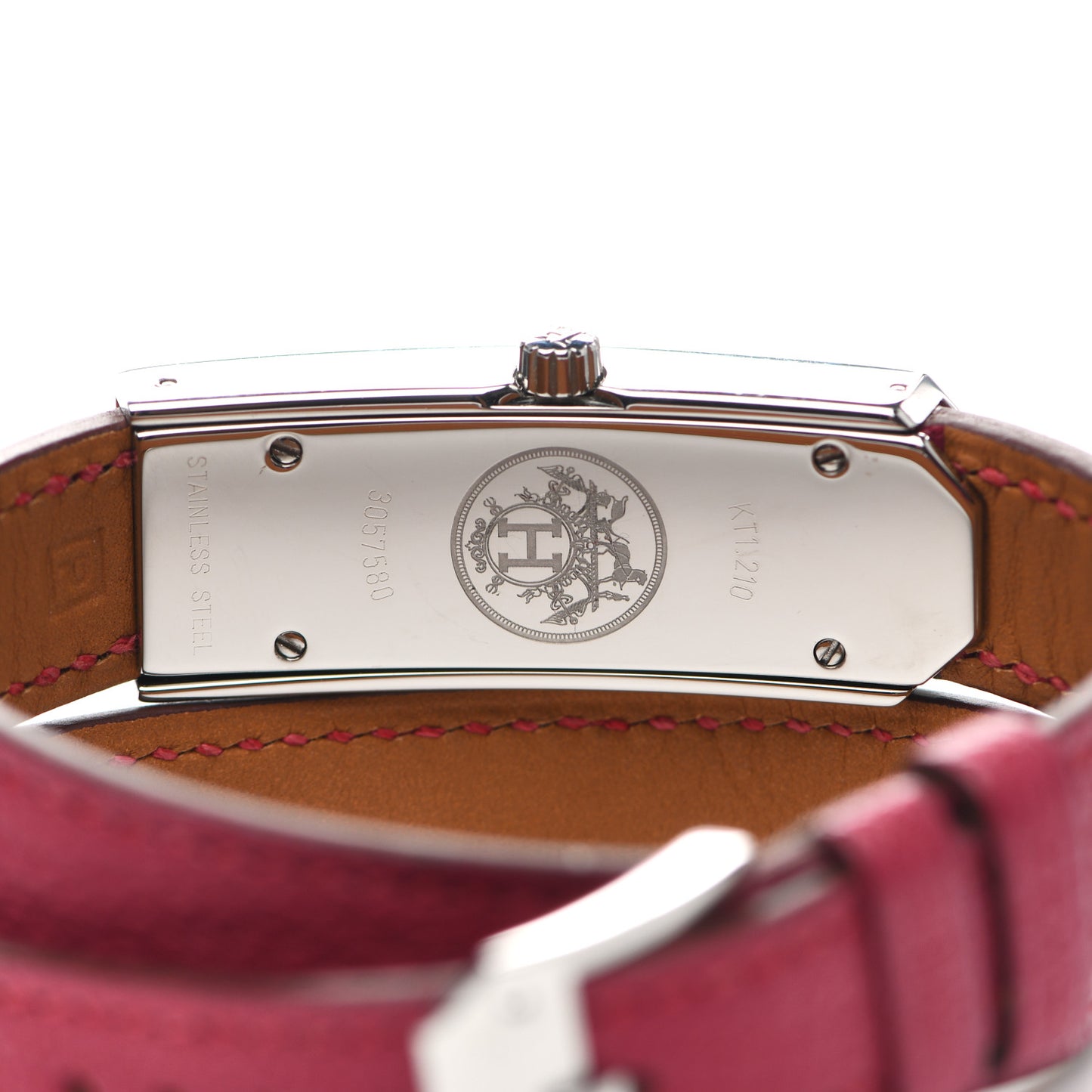 Stainless Steel Chevre Mysore 15mm Kelly II Double Tour Quartz Watch Rose Pourpre