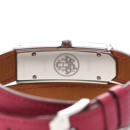 Hermes Stainless Steel Chevre Mysore 15mm Kelly II Double Tour Quartz Watch Rose Pourpre 8 of 10