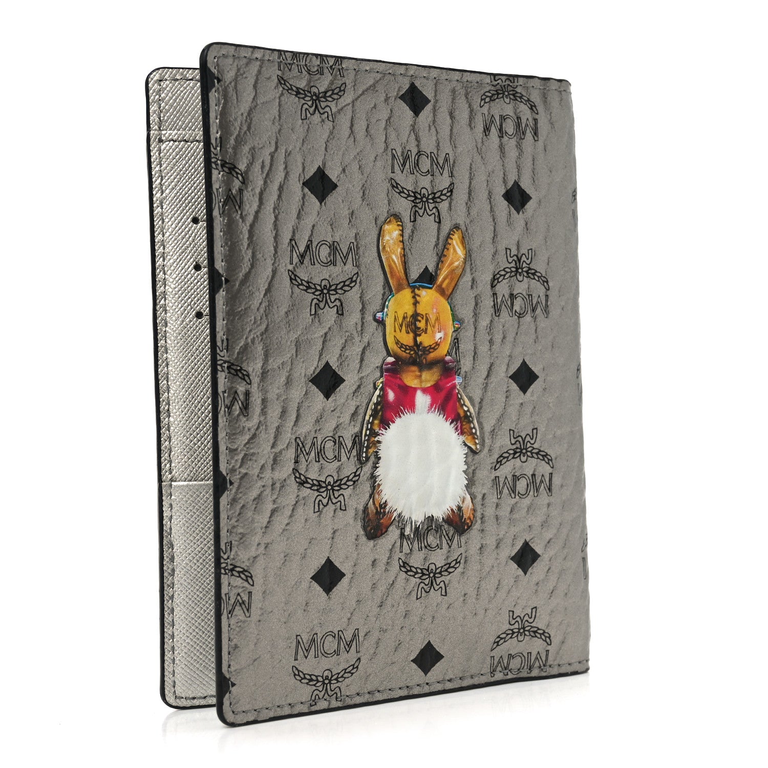 MCM Metallic Visetos Rabbit Passport Holder Silver 3 of 6