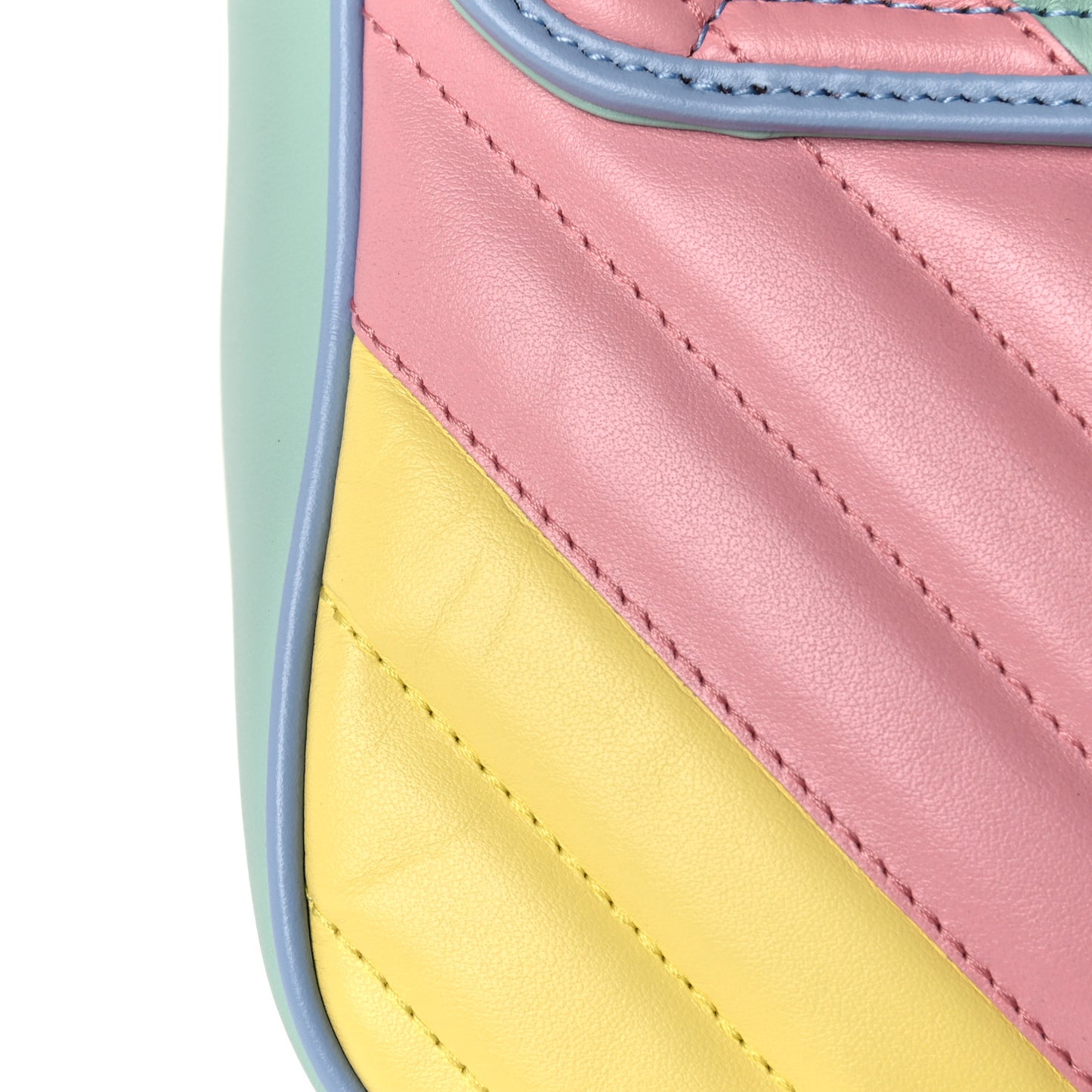 Calfskin Matelasse Diagonal Small GG Marmont Shoulder Bag Multicolor Pastel