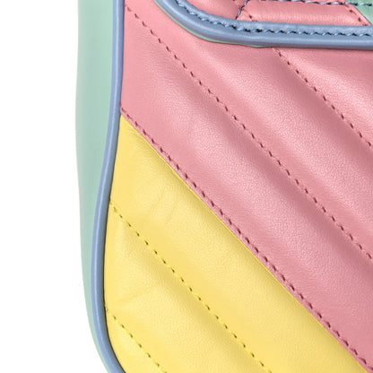 Gucci Calfskin Matelasse Diagonal Small GG Marmont Shoulder Bag Multicolor Pastel 12 of 13