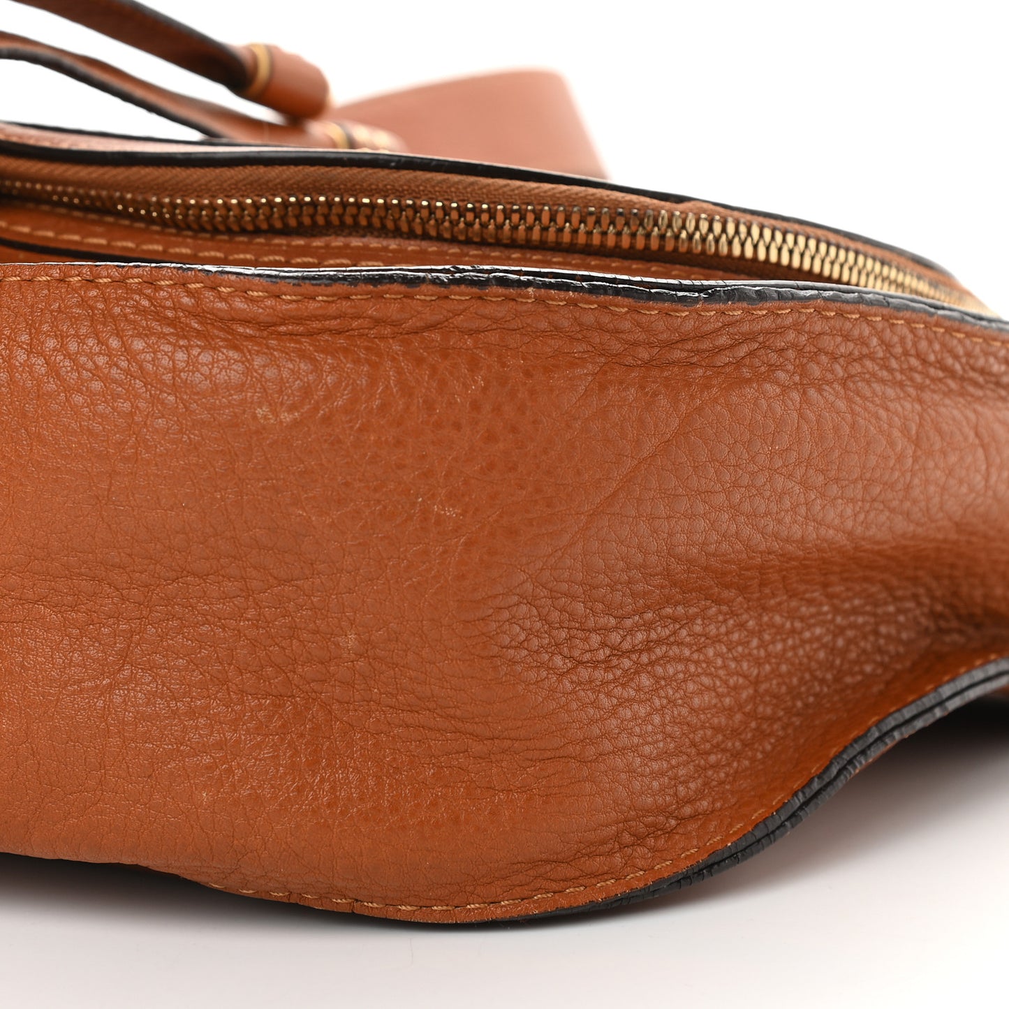 Calfskin Medium Marcie Round Zip Crossbody Bag Tan