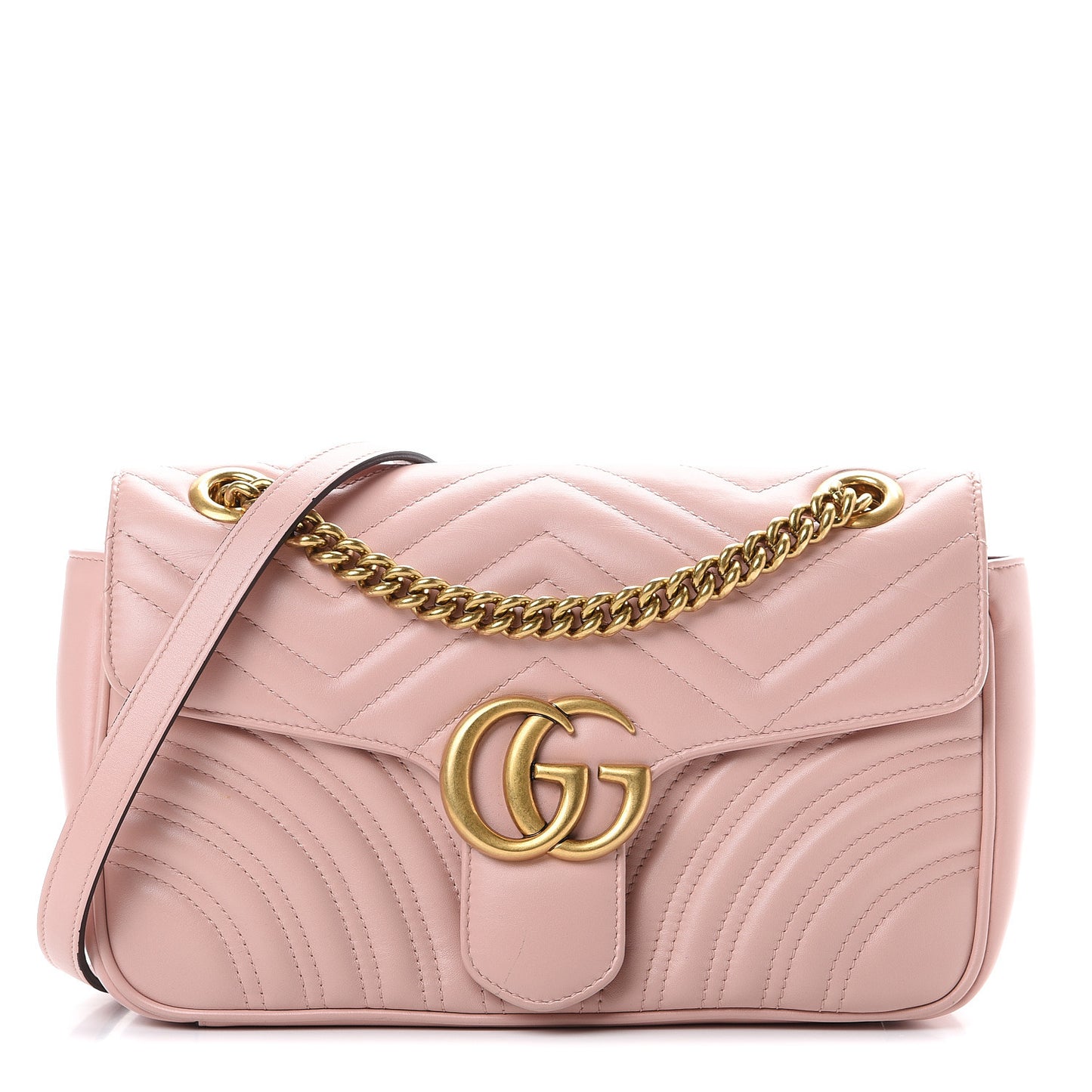 Calfskin Matelasse Small GG Marmont Shoulder Bag Perfect Pink