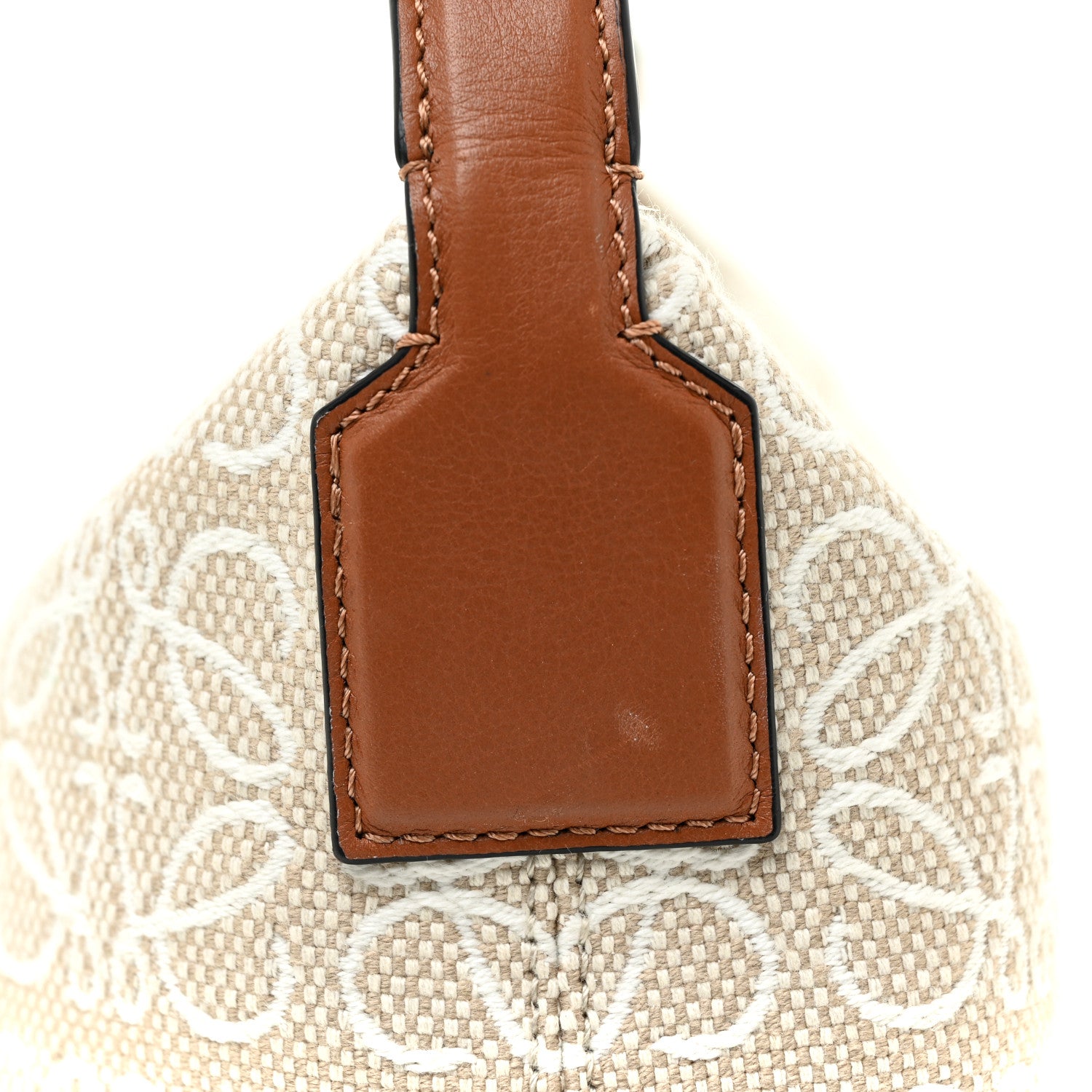 Loewe Jacquard Anagram Calfskin Small Cubi Bag Ecru Tan 16 of 17