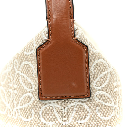 Loewe Jacquard Anagram Calfskin Small Cubi Bag Ecru Tan 16 of 17