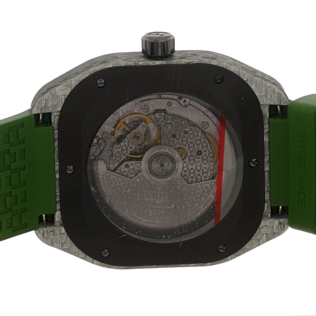 Hermes Glass Fiber Ceramic Rubber 39mm H08 Automatic Watch Vert 4 of 5
