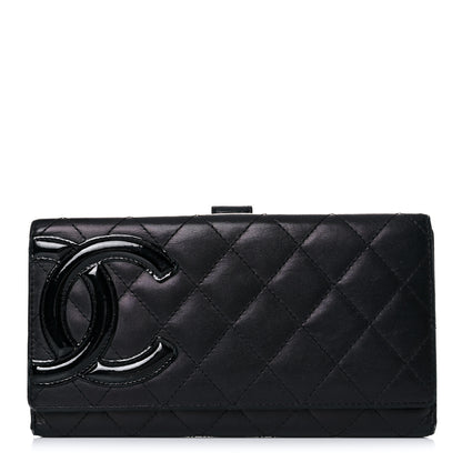 Chanel Calfskin Quilted Cambon Long Double Wallet Black 1 of 29