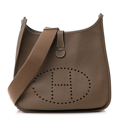 Hermes Taurillon Clemence Evelyne III GM Etoupe 1 of 12