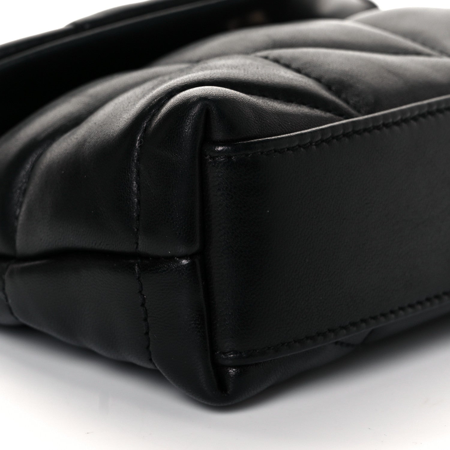 Saint Laurent Lambskin Monogram Loulou Puffer Pouch Clutch Black 9 of 12