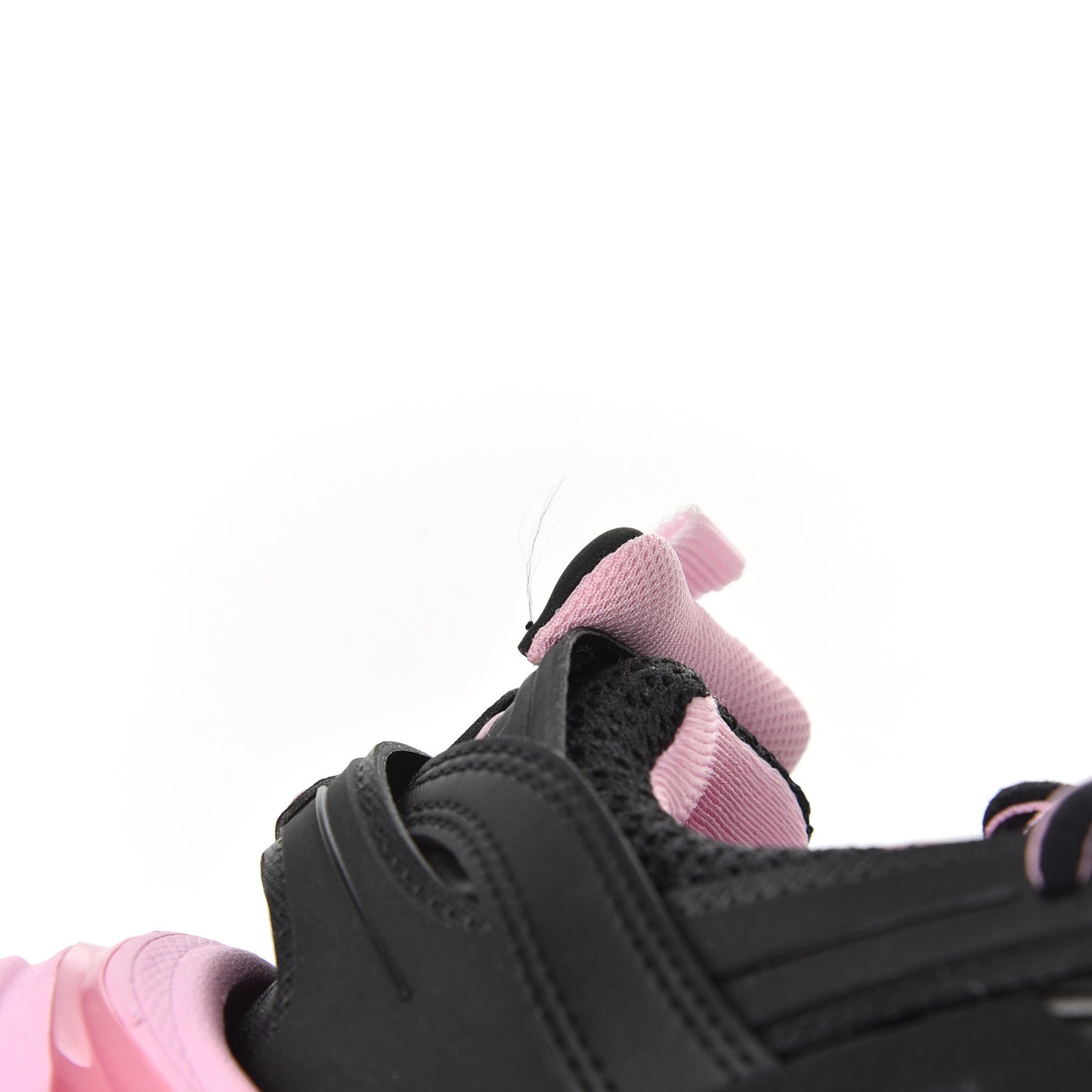 Mesh Nylon Bi-Color Womens Track Sneakers 36 Black Pink