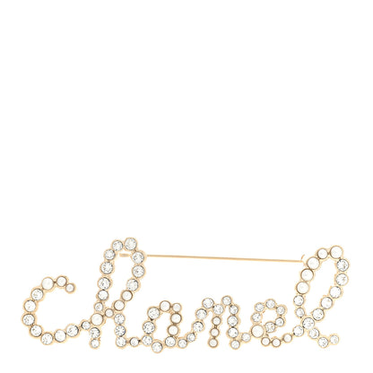 Chanel Metal Glass Swirling Pearls Brooch Pin Gold 1 of 4