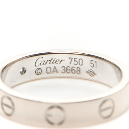Cartier 18K White Gold Diamond 4mm LOVE Wedding Band Ring 51 5.75 4 of 4