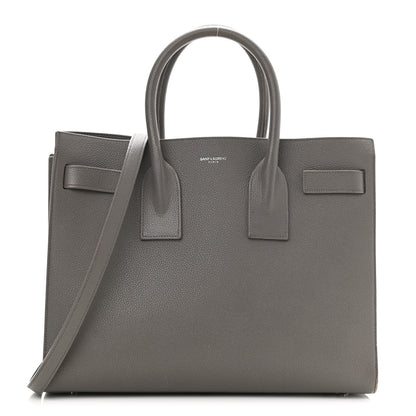 Saint Laurent Grained Calfskin Small Sac De Jour Fog 1 of 16