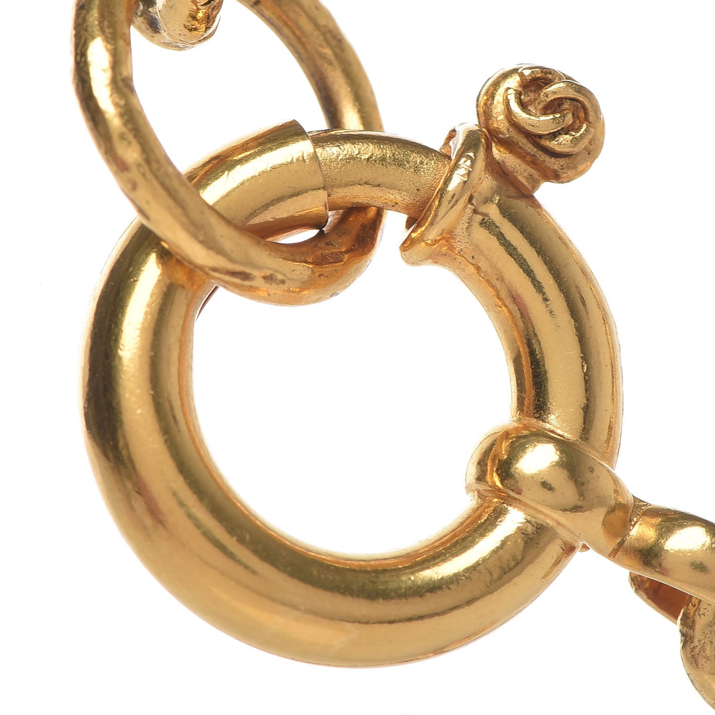 CC Chain Pendant Long Necklace Gold