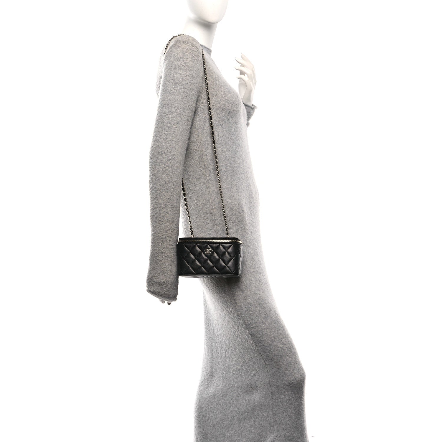 Chanel Caviar Quilted Small Vanity Case With Chain Black 2 of 11