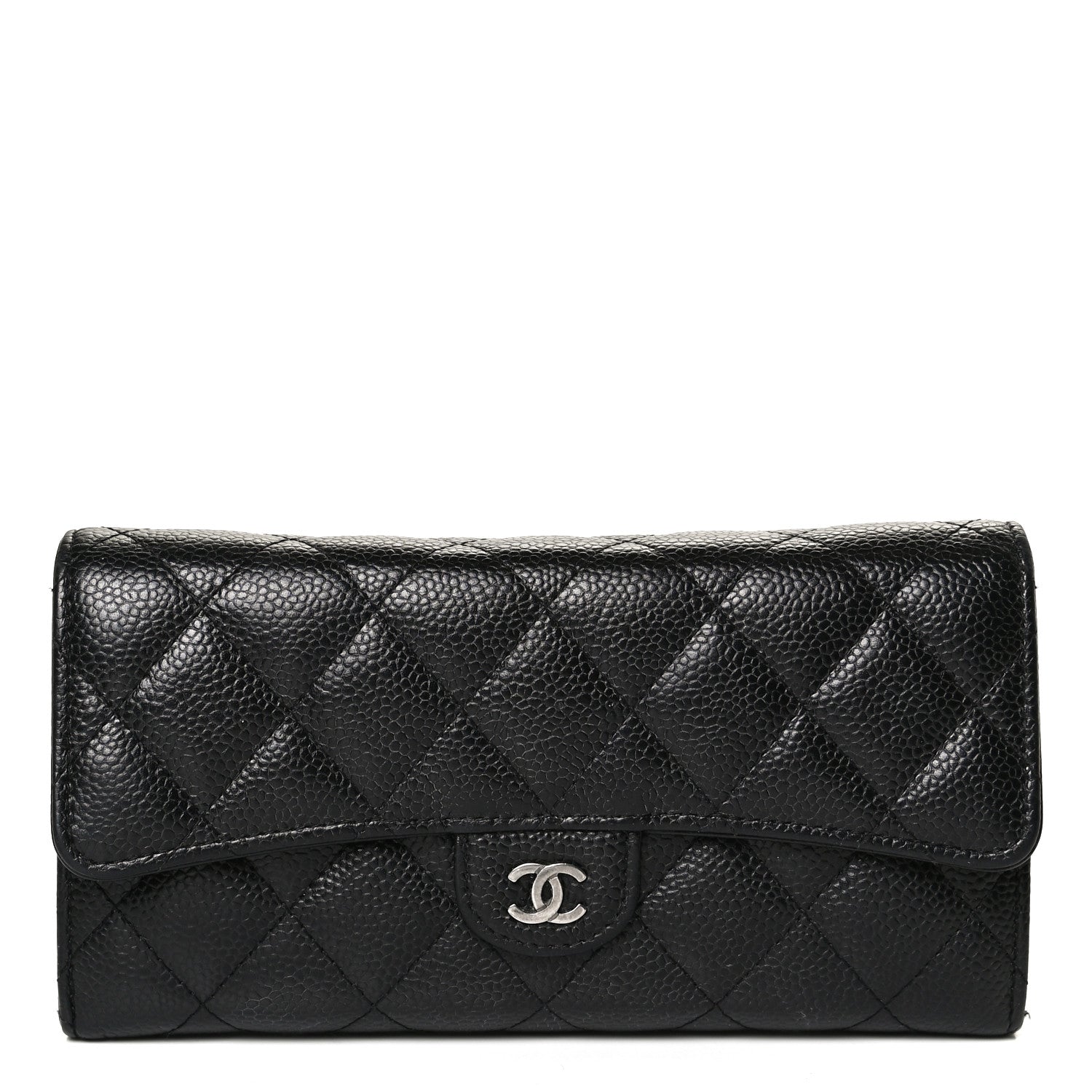 Chanel Caviar Quilted Large Gusset Flap Wallet Black 9 of 12