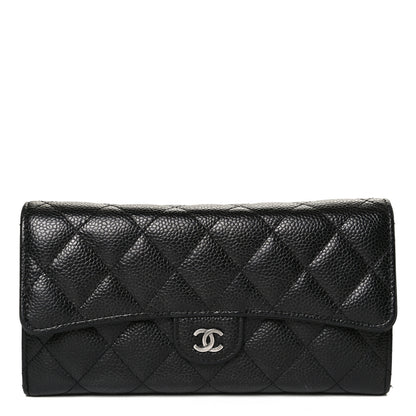 Chanel Caviar Quilted Large Gusset Flap Wallet Black 9 of 12