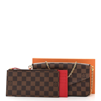 Louis Vuitton Damier Ebene Pochette Felicie Chain Wallet 12 of 12