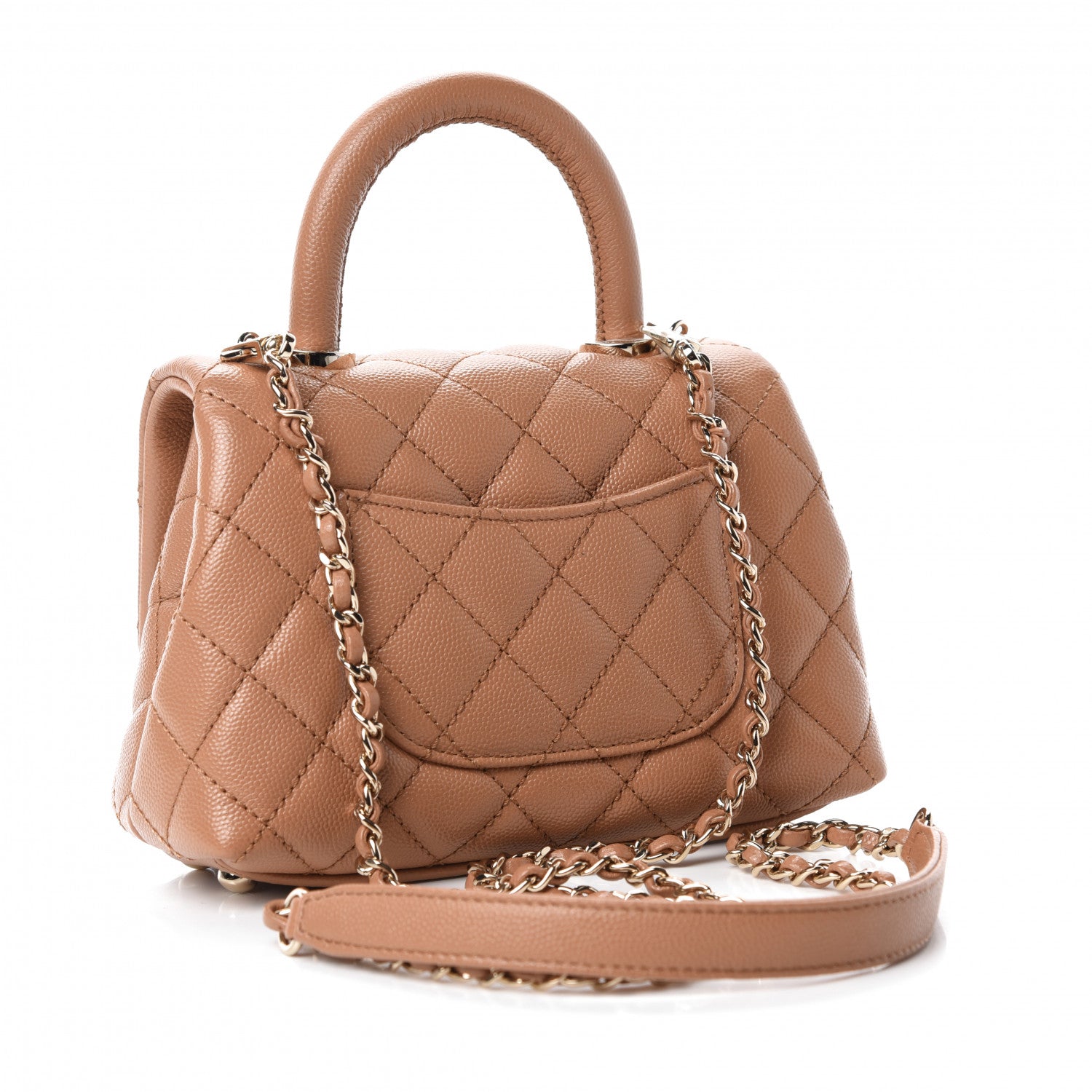 Chanel Caviar Quilted Extra Mini Coco Handle Flap Brown 3 of 11