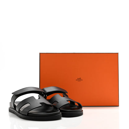 Hermes Calfskin Womens Chypre Sandals 36.5 Black 9 of 9