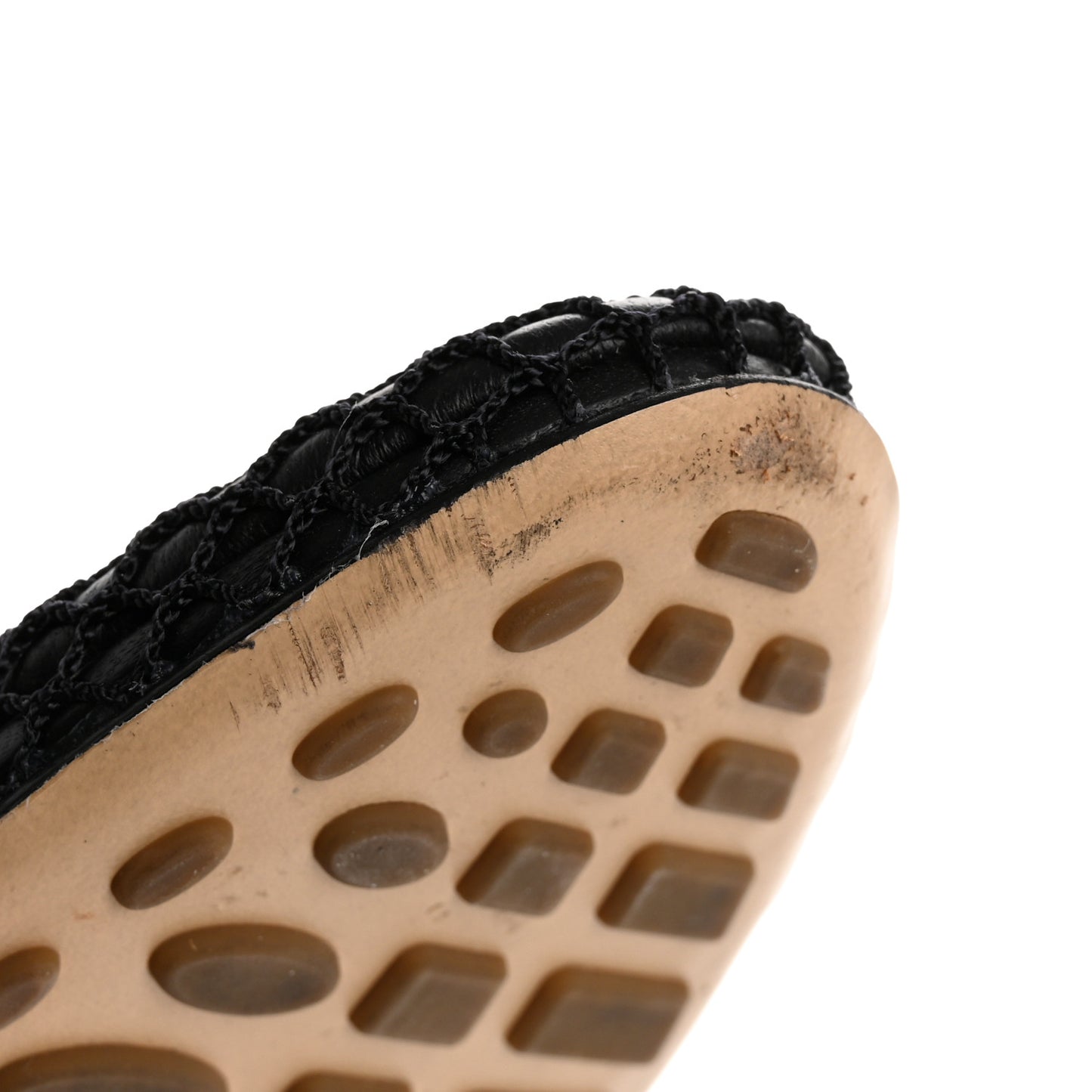 Mesh Nappa Chunky Chain Sandals 39.5 Black